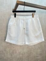 Dior Tone-On-Tone Embossed Pattern Drawstring Swim Shorts Elastic Waist Casual Beach Shorts