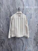 Fendi Vertical Stripe Lapel Denim Style Jacket Button Front Oversized Outerwear - Image 2