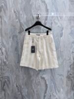 Fendi Wide Vertical Stripe Five-Pocket Denim Style Casual Shorts