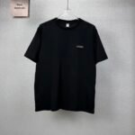 Berluti Solid Black Crew Neck Minimalist Black Label Patch Short Sleeve T-Shirt