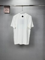 Moncler Solid White Crew Neck Tone On Tone Embroidery Logo Short Sleeve T-Shirt - Image 2