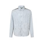 Louis Vuitton Vertical Stripe Long‑Sleeve Button‑Up Shirt Contrast Shoulder Panel Design