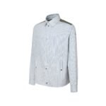 Louis Vuitton Vertical Stripe Long‑Sleeve Button‑Up Shirt Contrast Shoulder Panel Design - Image 2