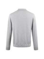 Ralph Lauren  Grey Fine Knit Long Sleeve Polo Sweater Small Horse Embroidery On Chest - Image 2