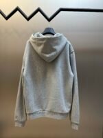 Louis Vuitton Grey Zip‑Up Hoodie Distressed Stitch Star Symbol Embroidery Jacket - Image 2
