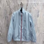 Prada Sky‑Blue Stand‑Collar Zip‑Up Windbreaker Triangle Metal Badge Lightweight Jacket