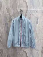 Prada Sky‑Blue Stand‑Collar Zip‑Up Windbreaker Triangle Metal Badge Lightweight Jacket