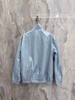Prada Sky‑Blue Stand‑Collar Zip‑Up Windbreaker Triangle Metal Badge Lightweight Jacket - Image 2