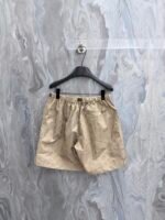 Louis Vuitton Khaki Grid Fabric Embossed Symbol Shorts Adjustable Buckle Belt Casual Vacation Short Pants - Image 2