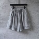 Balenciaga Gray Distressed Frayed Hem Sweat Shorts Embossed Letter Casual Short Pants