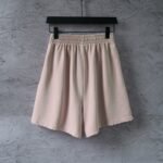 Balenciaga Pink Distressed Frayed Hem Sweat Shorts Embossed Letter Casual Short Pants - Image 2