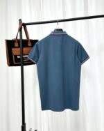Lacoste Navy Short‑Sleeve Polo Shirt Striped Collar And Cuff Small Embroidery Logo Business Casual Tee - Image 2