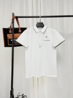 Lacoste White Short‑Sleeve Polo Shirt Green Contrast‑Trim Chest Pocket Small Embroidered Logo Top