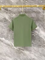 Lacoste Sage‑Green Short‑Sleeve Polo Shirt Double‑Stitch Contrast Trim Small Embroidery Logo Casual Top - Image 2