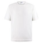 Berluti White Crew‑Neck T‑Shirt Tone‑On‑Tone Embroidery Logo Textured Trim Cuff And Hem Tee