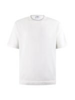Berluti White Crew‑Neck T‑Shirt Tone‑On‑Tone Embroidery Logo Textured Trim Cuff And Hem Tee