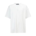 Louis Vuitton White Crew‑Neck T‑Shirt Tone‑On‑Tone Embossed Logo Relaxed Short‑Sleeve Top