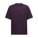 Louis Vuitton Purple Crew‑Neck T‑Shirt Tone‑On‑Tone Embossed Logo Relaxed Short‑Sleeve Top