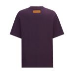 Louis Vuitton Purple Crew‑Neck T‑Shirt Tone‑On‑Tone Embossed Logo Relaxed Short‑Sleeve Top - Image 2