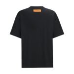 Louis Vuitton Black Crew‑Neck T‑Shirt Tone‑On‑Tone Embossed Logo Relaxed Short‑Sleeve Top - Image 2