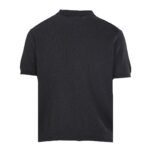 Ralph Lauren Black Vertical‑Rib Knit Short‑Sleeve Polo Shirt Mini Embroidery Logo Casual Knit Top - Image 3