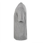 Ralph Lauren Gray Vertical‑Rib Knit Short‑Sleeve Polo Shirt Mini Embroidery Logo Casual Knit Top - Image 2