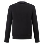 Louis Vuitton Pointelle Cotton-Silk Long-Sleeved Crewneck Sweater Vertical Cable Knit Panel Tone-On-Tone Embroidery Pullover