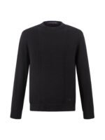 Louis Vuitton Pointelle Cotton-Silk Long-Sleeved Crewneck Sweater Vertical Cable Knit Panel Tone-On-Tone Embroidery Pullover