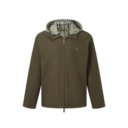 Burberry Men's Reversible Check Cotton Hooded Jacket