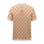 Louis Vuitton Checkered Hollow‑Out Crochet Polo Shirt Short‑Sleeve Knitted Lapel Button‑Up Top - Image 2