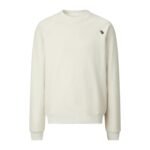 Prada Cream‑White Raglan‑Sleeve Crewneck Sweatshirt Minimal Small Tag Decor Long‑Sleeve Pullover