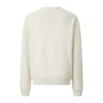 Prada Cream‑White Raglan‑Sleeve Crewneck Sweatshirt Minimal Small Tag Decor Long‑Sleeve Pullover - Image 2