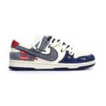 Nike Dunk Low Supreme Co‑Branded Navy‑Grey Multi‑Material Skate Sneaker - Image 3