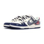 Nike Dunk Low Supreme Co‑Branded Navy‑Grey Multi‑Material Skate Sneaker