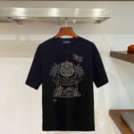 Polo Ralph‑Lauren Men's Coconut Island Anchor Print Crew‑Neck T‑Shirt Vintage Short‑Sleeve Cotton Tee