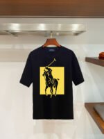 Polo Ralph Lauren Men's Square Pony Rider Graphic Print Crew‑Neck T‑Shirt Polo In Black