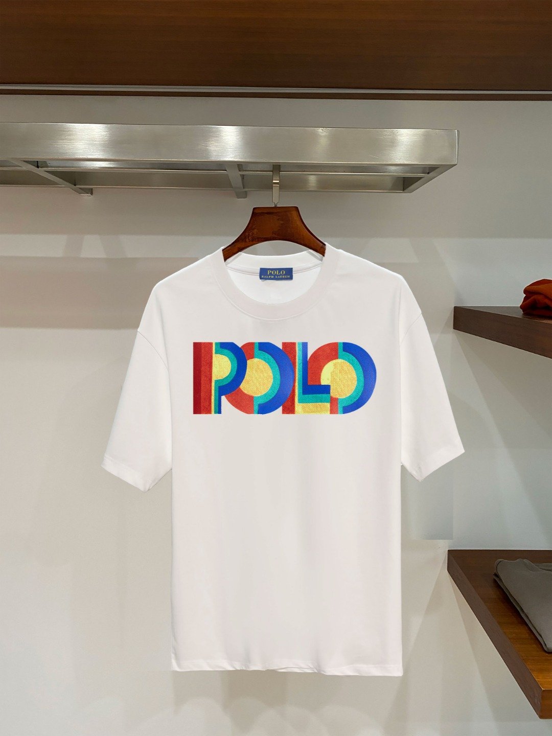 26081217-Ralph-Lauren-Tee-37 Polo Ralph Lauren Men's Retro Multicolor Layered Polo Letter Print Crew‑Neck T‑Shirt Polo In White - Image 1