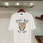 Polo Ralph Lauren Men Vintage Shield Lion Graphic T‑Shirt Polo RL Est.1967 In White