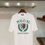 Ralph Lauren Polo RL Laurel Wreath Shield Crest Graphic T‑Shirt In White