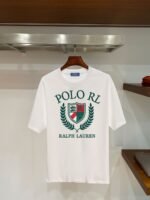 Ralph Lauren Polo RL Laurel Wreath Shield Crest Graphic T‑Shirt In White