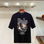 Ralph Lauren Polo Eagle Mountain Landscape Graphic T‑Shirt In Black