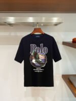 Ralph Lauren Polo Eagle Mountain Landscape Graphic T‑Shirt In Black