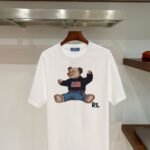 Ralph Lauren Pixel Polo Bear Graphic T‑Shirt RL Flag Bear In White