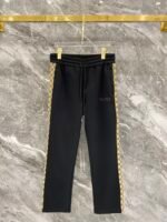 Gucci Black Monogram Spliced Gold‑Embroidered Logo Zip‑Up Jacket & Drawstring Sweatpants Tracksuit Set - Image 3