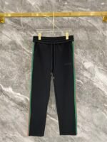 Gucci Black Web‑Striped Trim Green Embroidered Logo Zip‑Up Jacket & Drawstring Sweatpants Tracksuit Set - Image 3