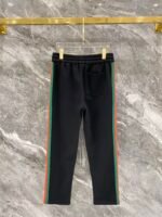 Gucci Black Web‑Striped Trim Green Embroidered Logo Zip‑Up Jacket & Drawstring Sweatpants Tracksuit Set - Image 5