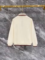 Gucci Beige Web‑Striped Trim Green Embroidered Logo Zip‑Up Jacket & Drawstring Sweatpants Tracksuit Set - Image 4
