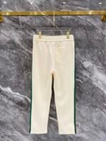 Gucci Beige Web‑Striped Trim Green Embroidered Logo Zip‑Up Jacket & Drawstring Sweatpants Tracksuit Set - Image 5