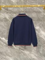 Gucci Navy Web‑Striped Trim Green Embroidered Logo Zip‑Up Jacket & Drawstring Sweatpants Tracksuit Set - Image 4