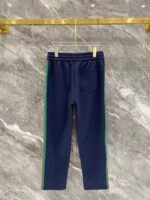 Gucci Navy Web‑Striped Trim Green Embroidered Logo Zip‑Up Jacket & Drawstring Sweatpants Tracksuit Set - Image 5